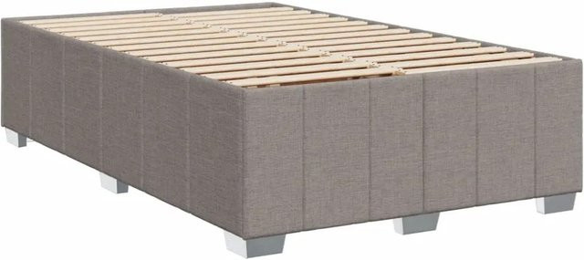 vidaXL Bettgestell ohne Matratze aus Kiefernholz und Stoff in Taupe/Grau, B/T: 120 x 200 cm - Bild 1