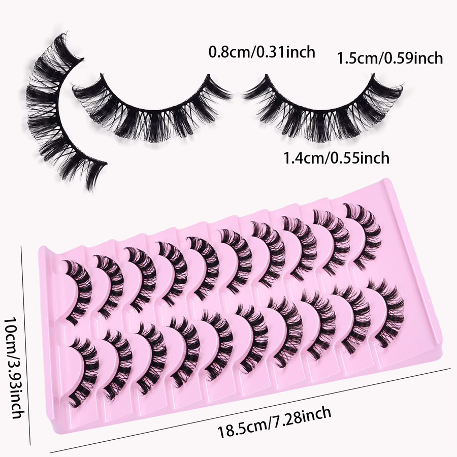 JIEFUXIN Wimpern D Curl 10–16 mm, 3D Streifenwimpern, Unisex - Bild 4