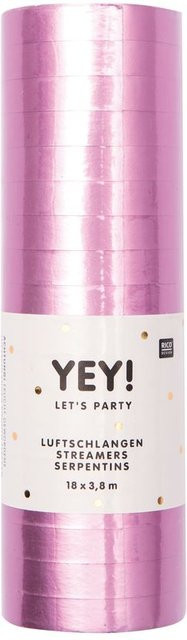 Rico Design Luftschlangen aus Papier in Rosa Matt für Geburtstag und Party - Bild 1