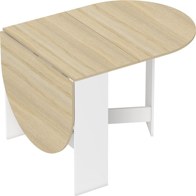 HOMCOM Klappbarer Esstisch Oval mit Klappflügeln für bis zu 6 Personen, Natur, B/T/H: 163 x 80 x 75 cm - Bild 1