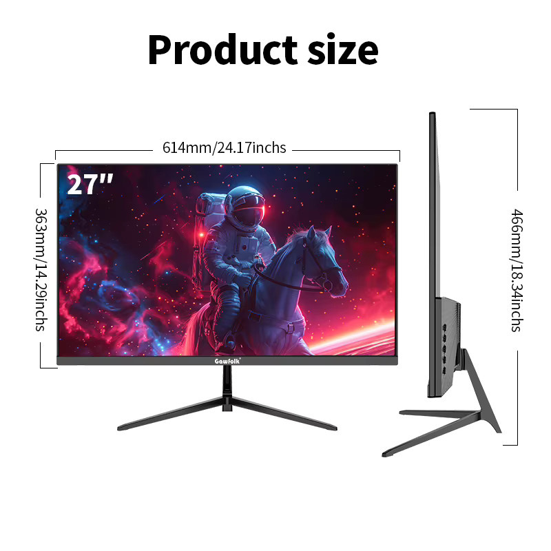 Gawfolk 27 Zoll LED Computer Monitor Schwarz mit Full HD und 120Hz - Bild 5