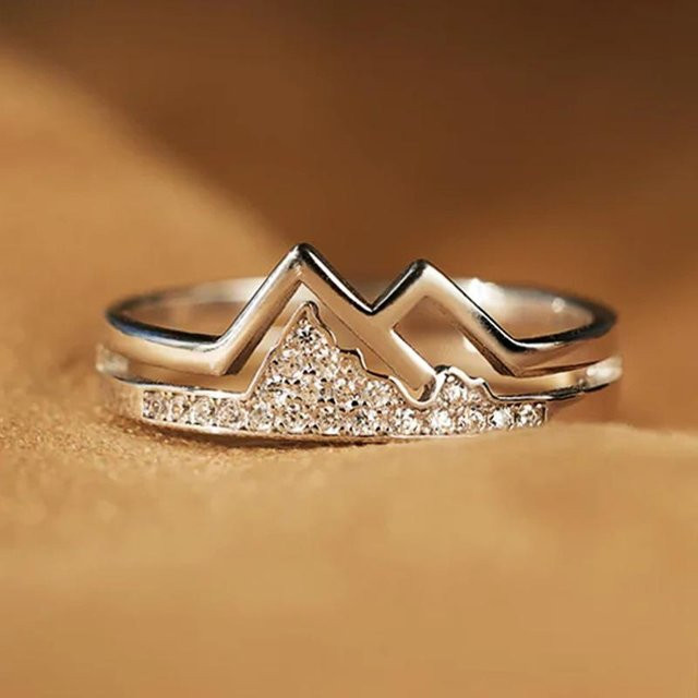 Huitan Fingerring Bergform, Zirkonia, Damen, Unisex - Bild 1