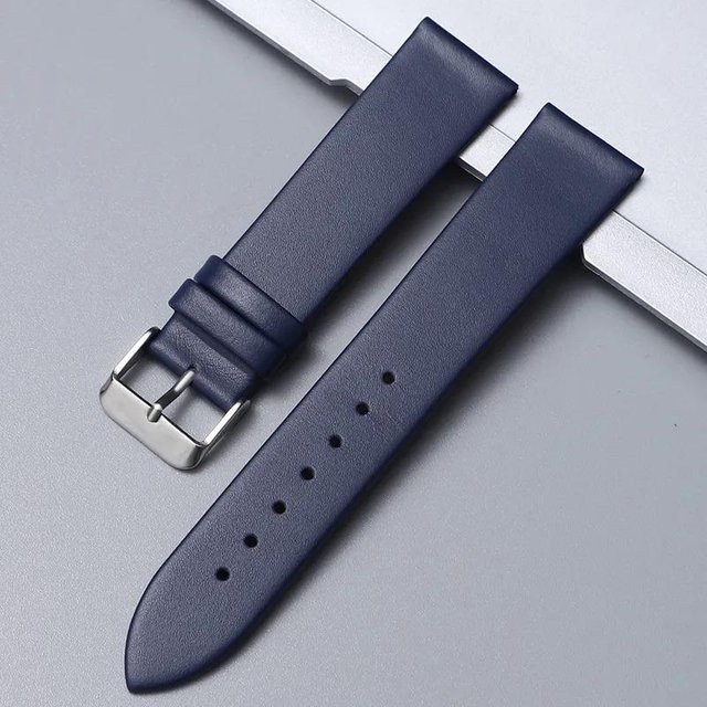Foucsontop Uhrenarmband Leder, blau, 22 mm, Herren - Bild 1