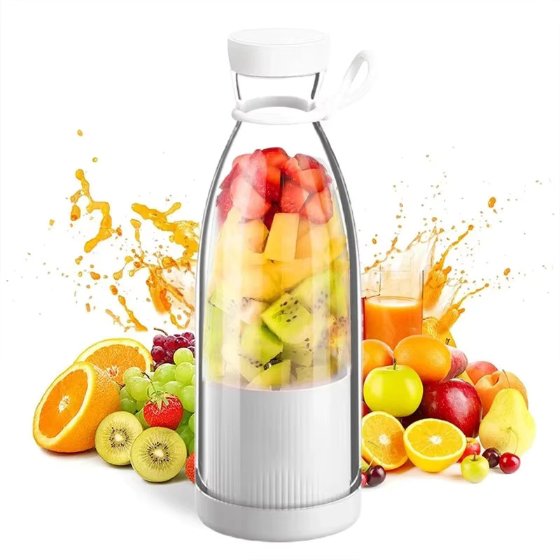 MIKO NICE Mini-Entsafter-Becher tragbarer elektrischer USB-Mixer für Smoothies und Shakes in Blau und Weiß - Bild 2