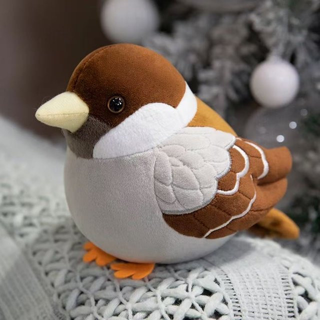 benchuang toy Spatz Puppe, Plüsch Spielzeug, braun, 15 cm - Bild 1