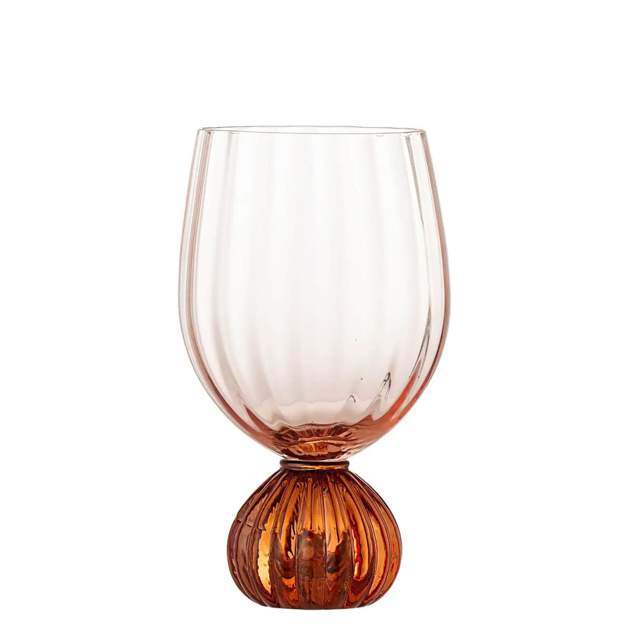 Bloomingville Weinglas aus Glas in Rosa mit Taurin-Motiv - Bild 1