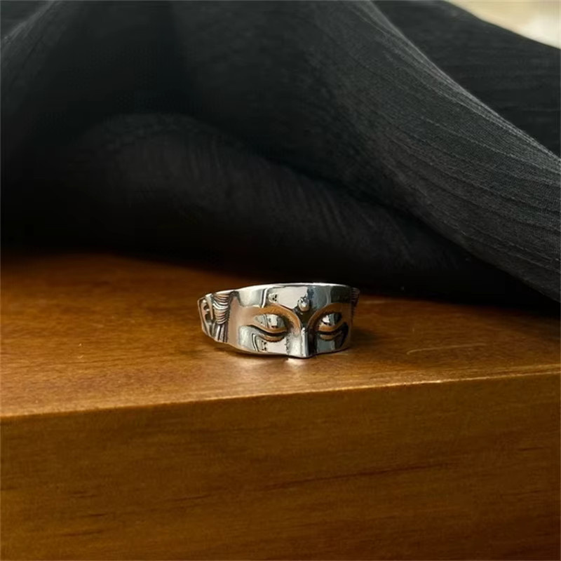Everoyal Ring, Vintage Buddha Design, Silber, Herren - Bild 3