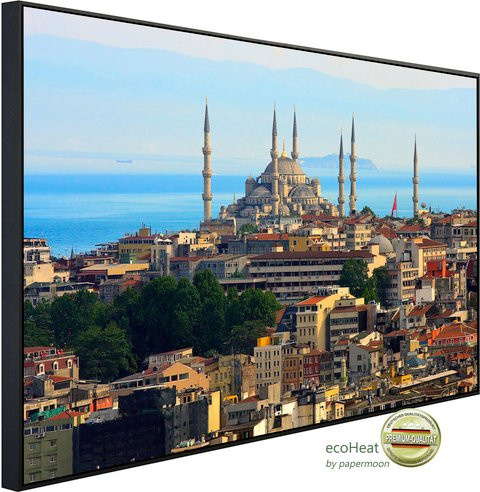 papermoon EcoHeat Infrarotheizung Istanbul Skyline in bunt mit Matt-Effekt, App-Steuerung und Überhitzungsschutz - Bild 1