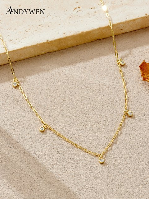 ANDYWEN Charm-Halskette 925 Silber, CZ-Akzent, Damen - Bild 1