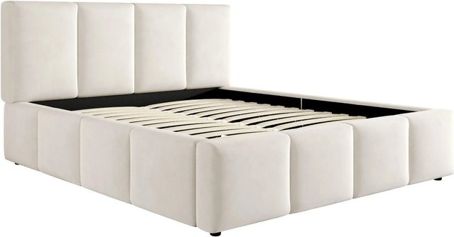 Merax Polsterbett mit Lattenrost in Beige - Bild 1