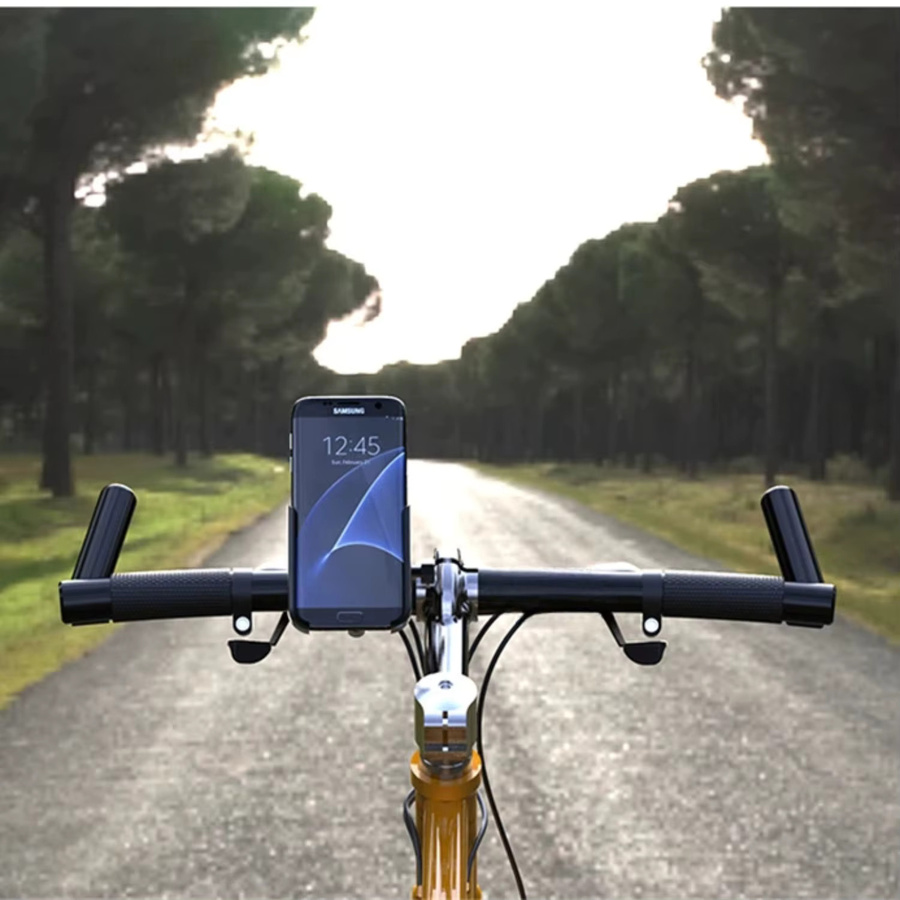 Handyhalterung aus Aluminiumlegierung für Motorrad und Fahrrad, Schwarz, passend für 4-7 Zoll Smartphones und GPS, Lenkerhalterung - Bild 2