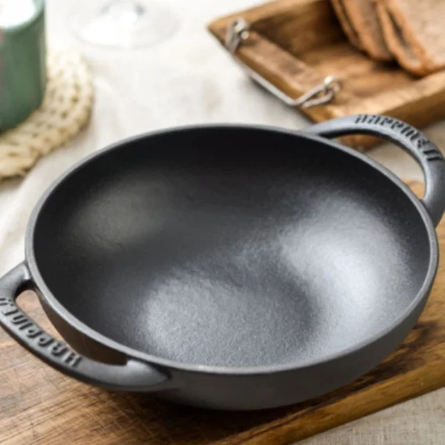 Gusseisen-Doppelohr-Bratpfanne ohne Beschichtung in Schwarz, Durchmesser: 19 cm - Bild 1