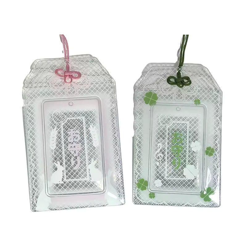 JETTING PVC-Kartenhalter für Kpop Idol Fotokarten in Rosa Sakura und Grünem Kleeblatt Design - Bild 2