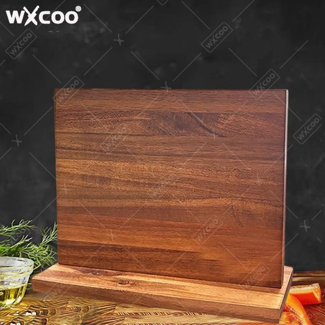 WXCOO Magnetischer Messerhalter aus Akazienholz in Braun, Freistehender Messerblock mit starken Magneten, Breite: 29,8 cm, Höhe: 21,8 cm - Bild 1