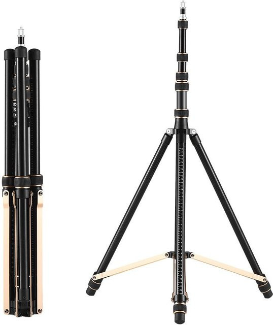 Aimo Einstellbares Videolicht-Stativ aus Aluminiumlegierung, Schwarz, Höhe: 252 cm - Bild 1