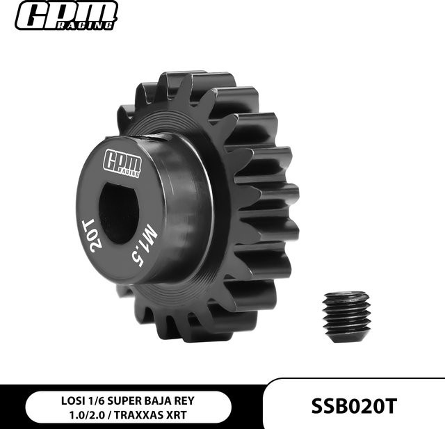 GPM Motorgetriebe, 20 Zähne, Metall, Schwarz - Bild 1