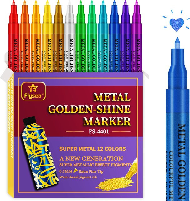 Gold Glitzer Acrylmarker für Stein, Glas, Holz und Scrapbooking - Bild 1