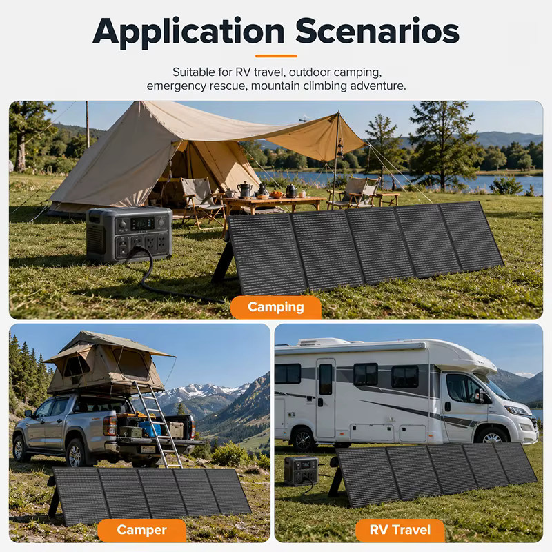 CHUBAN Tragbares 300W Solarpanel in Schwarz als Solarladegerät für Powerstationen und Camping - Bild 6