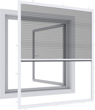 WINDHAGER Insektenschutz IS Expert Plisseefenster, Farbe: Weiss, B: 100 cm, H: 120 cm - Bild 1