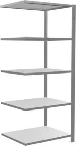 Schulte Anbauregal Büro-Steckregal MULTplus150, verzinkt, grau, 5 Fachböden, B/T/H: 180 x 75 x 60 cm - Bild 1