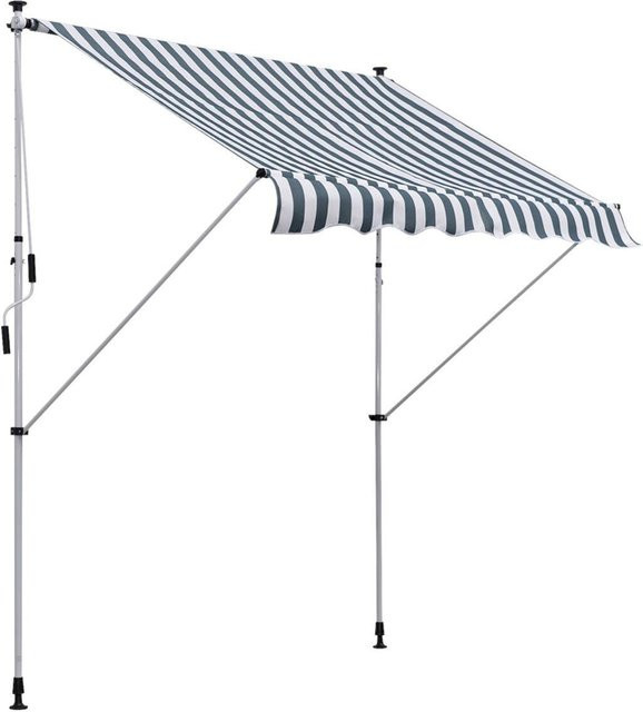 Outsunny Klemm-Markise in Grün mit Kurbel aus Aluminium und Polyester, B/H/T: 200 x 280 x 150 cm - Bild 1