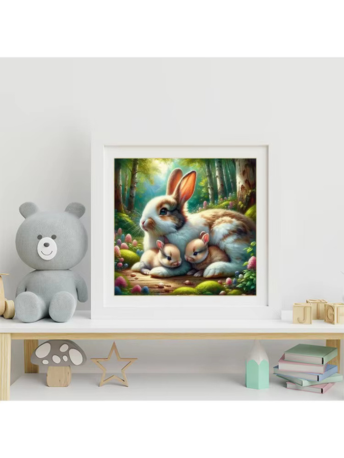 Evershine DIY Diamantmalerei Kaninchen Mosaik-Set für Anfänger, Multicolor, B/H: 20 x 20 cm - Bild 3