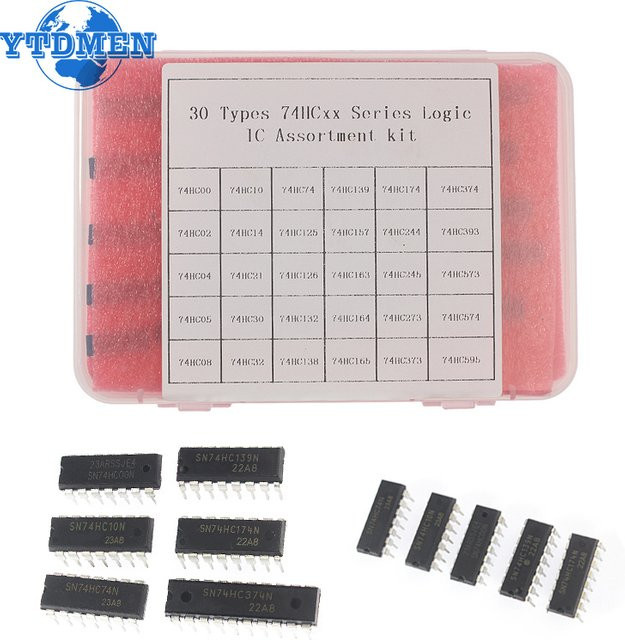 YTDMEN 30er Set 74HC Logik-ICs Integrierte Schaltungen Elektronik-Kit in Schwarz - Bild 1