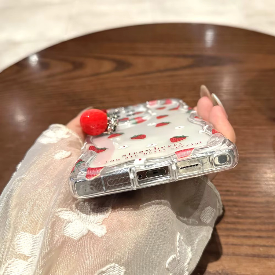 Transparente Handyhülle mit Erdbeer-Muster für Samsung Galaxy S26 S25 S24 Ultra S23 S22 Plus S25 FE A55 A54 A34 A33 - Bild 3