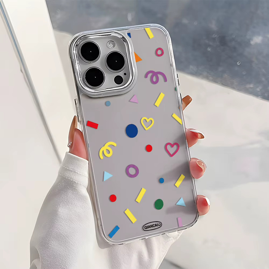 Caynes Transparente Handyhülle mit buntem Muster aus weichem TPU für iPhone 17 Pro Max, 16, 15, 14, 13, 12, 11 und Air, Stoßfeste Schutzhülle in Multicolour - Bild 4