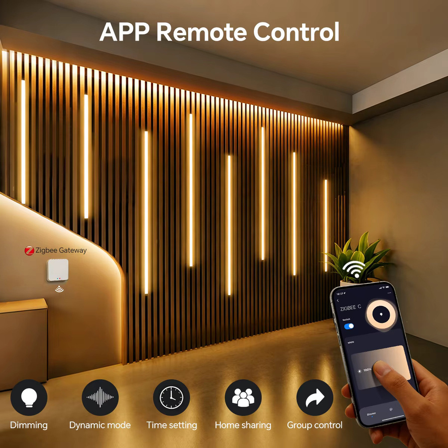 Tuya Zigbee COB LED-Lichtstreifen in Weiß, dimmbarer Neon-Silikon-Lichtband für TV-Hintergrund, Schrank und Wanddekoration - Bild 3