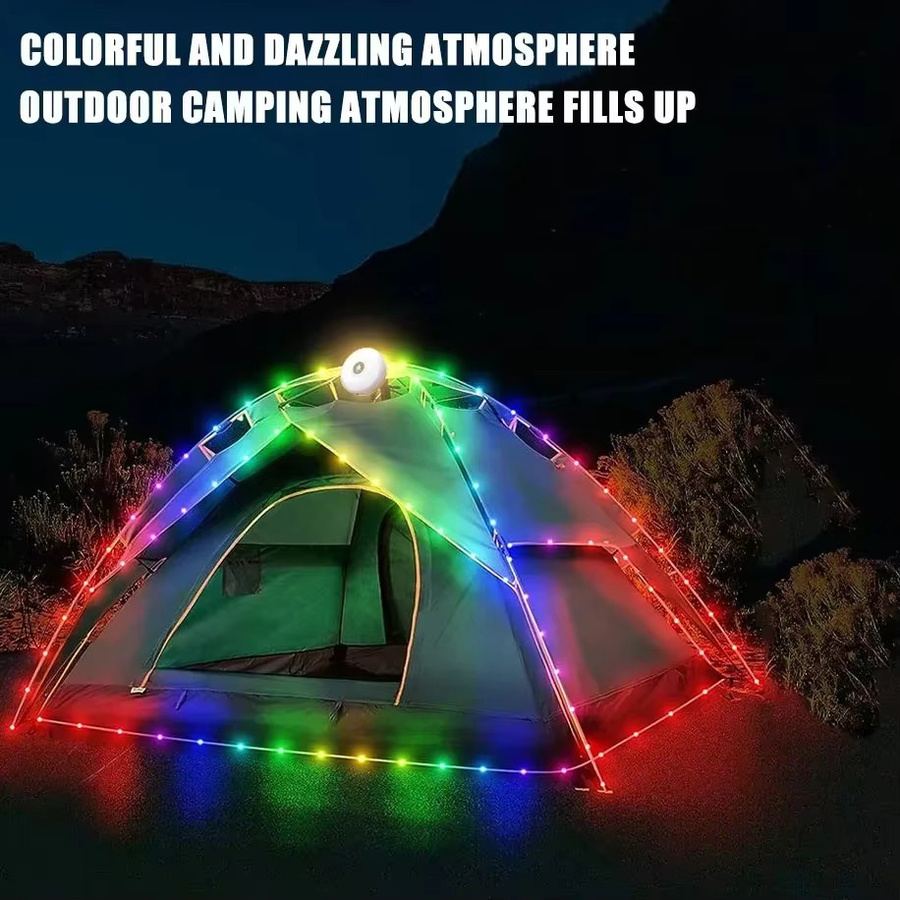 Solar LED Camping String Light RGB Atmosphäre Licht für Outdoor und Zelt, 10 Meter, Multicolour - Bild 3