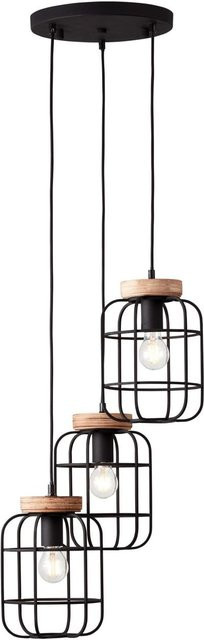 Brilliant Gwen Pendelleuchte Rondell 3-flammig aus Holz und Metall in Schwarz und Holz - Bild 2