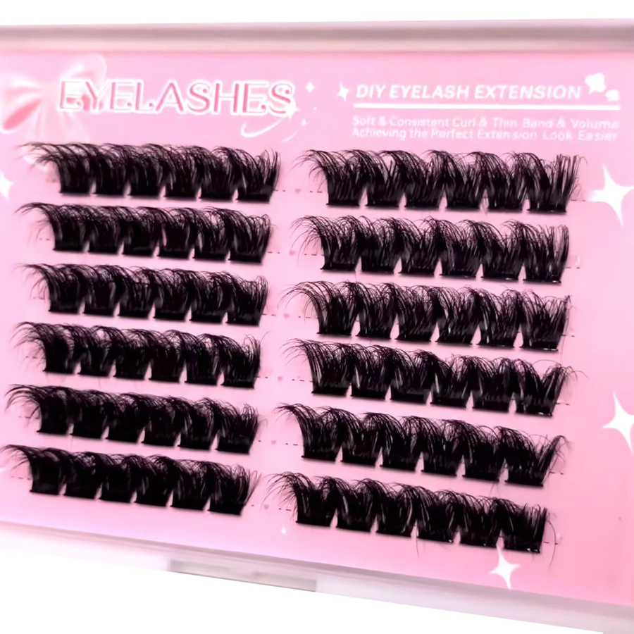 AMSDCN Künstliche Wimpern, 10 Reihen, schwarz, Unisex - Bild 3