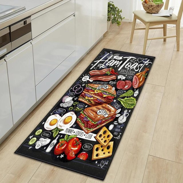 Lodestar Küchenläufer mit Essensmuster, rutschfest und wasserabweisend, B/T: 60 x 40 cm, Mehrfarbig - Bild 1