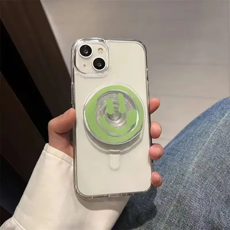 DIXSG Magnetischer Handyhalter mit Smiley-Gesicht, Faltbarer Desktop-Handyständer für MagSafe, Universell für iPhone 16 - Bild 2