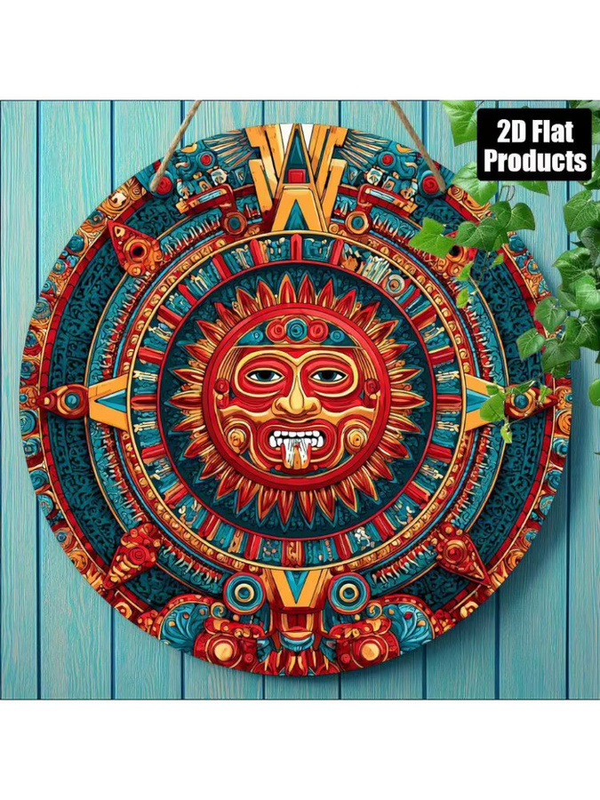 CIFBUY Stammes-Sonnen-Wanddekoration in Multicolour, Retro-Stammes-Kunstwerk mit geometrischem Sonnenmotiv zum Aufhängen, Durchmesser: 20 cm - Bild 6
