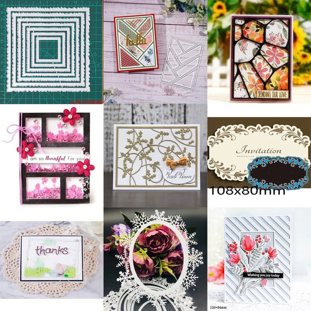 Metall Stanzform in Silber für Scrapbooking und Papierhandwerk als Prägeschablone und Schneideform - Bild 1