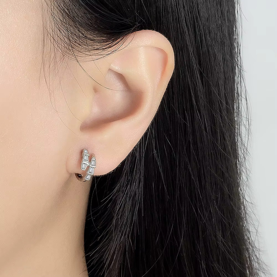 suyixian Ohrringe, 925 Sterling Silber, geometrisch, Schlange - Bild 2