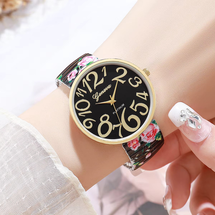 Armbanduhr Quarz, Silikon, Weiß, Gold, Damen - Bild 3