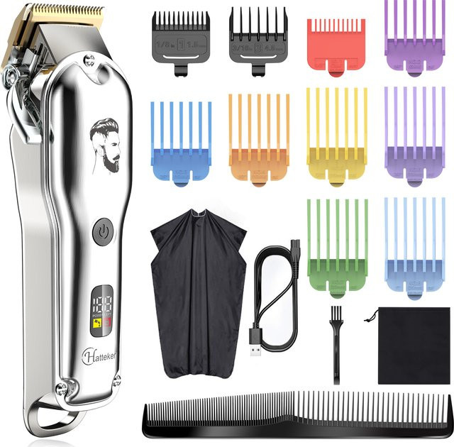 HATTEKER Haarschneide- und Trimmer-Set für Herren, Silver - Bild 1