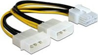 Delock Stromkabel PCI Express 8 Pin auf 2x 5,25 Zoll 4 Pin in Schwarz - Bild 1