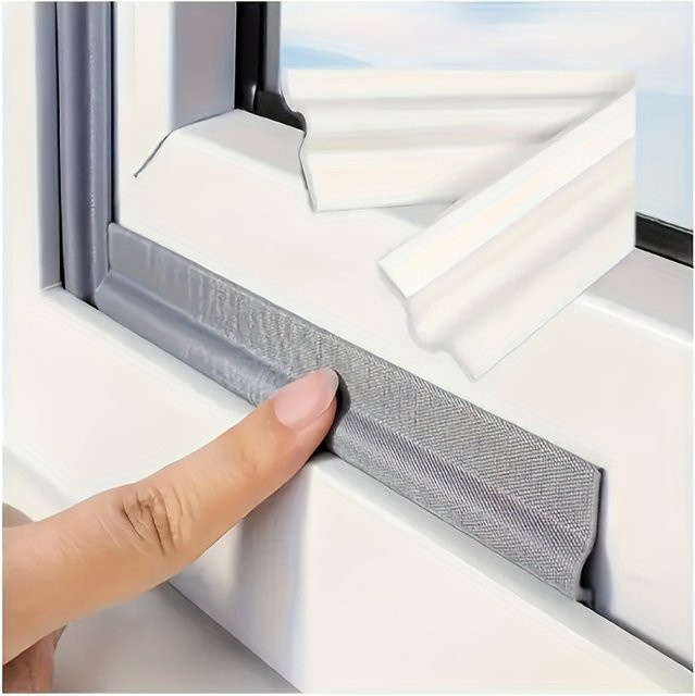 Selbstklebender wetterfester Dichtungsstreifen in Profilform D für Türen und Fenster, grau, 1 Rolle - Bild 1