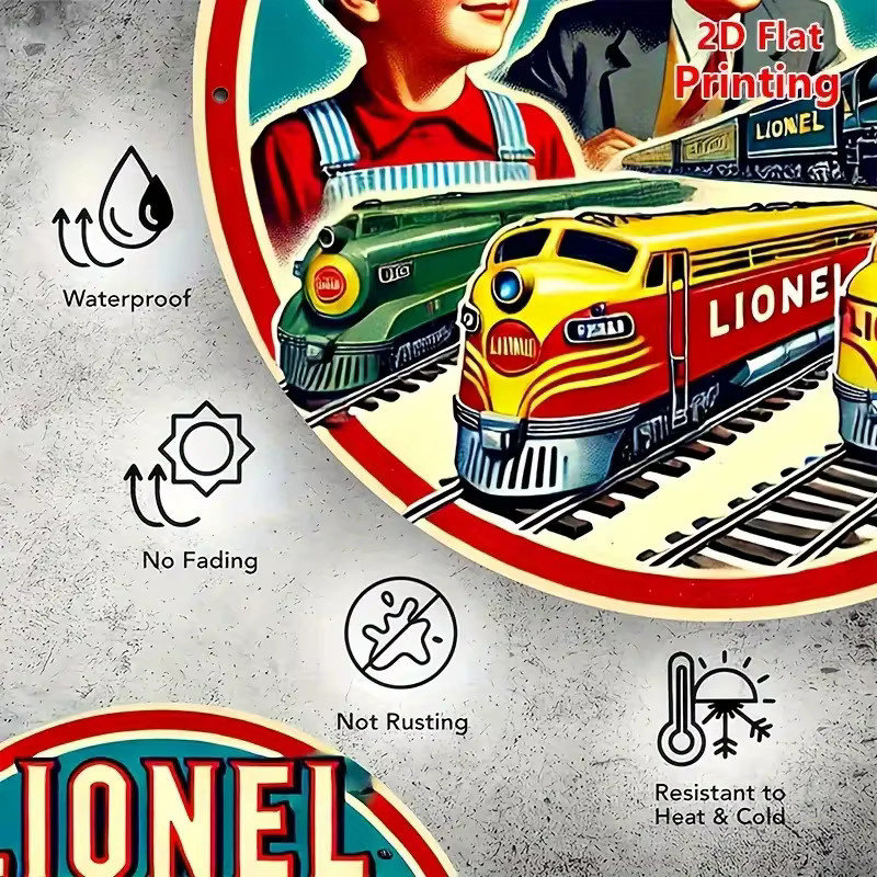 Potdemiel Vintage Wandkunst aus Metall Lionel Train Katalogcover, Mehrfarbig, B/H: 20,3 x 20,3 cm - Bild 5