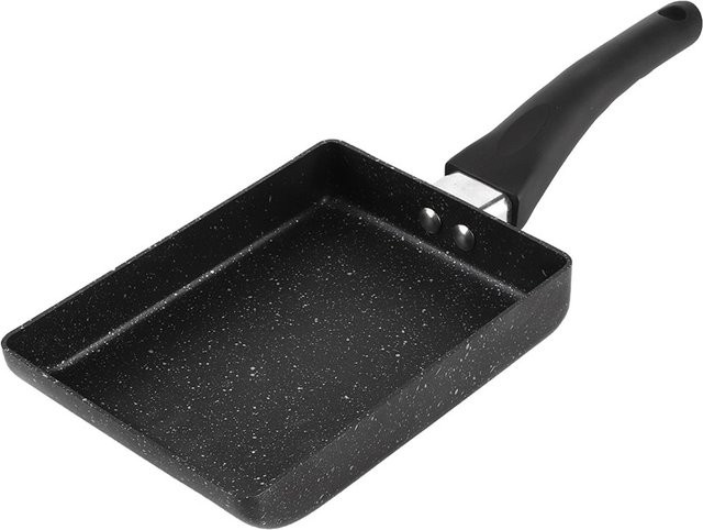 mfySpace Tamagoyaki Omelett-Bratpfanne aus Aluminium mit Antihaftbeschichtung und Kunststoffgriff in Schwarz - Bild 1