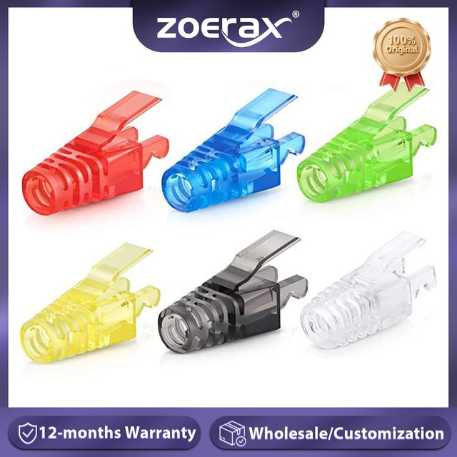 ZoeRax RJ45 CAT6 Zugentlastungs-Abdeckungen für Ethernet LAN-Kabel in Grün und Mehrfarbig - Bild 1