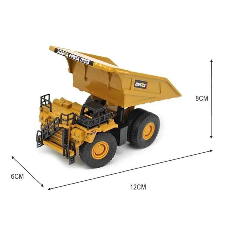 HUINA Mini Diecast Legierung Muldenkipper Bulldozer, Modell Bau Engineering Lkw, 1:60, Metall - Bild 2