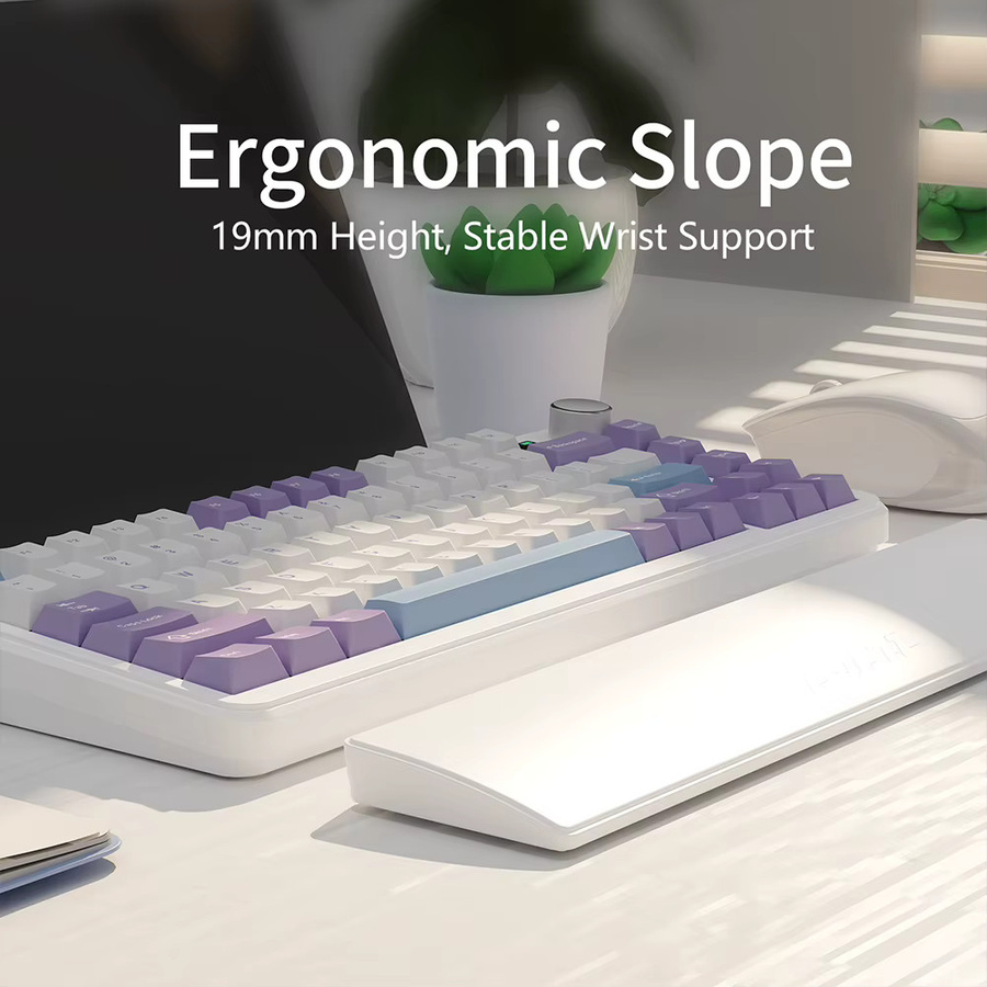 Ergonomisches 81-Tasten-Handgelenkstützpolster aus Memory-Schaum mit rutschfester Gummiunterseite für Gaming und Tippen in Schwarz oder Weiß - Bild 2