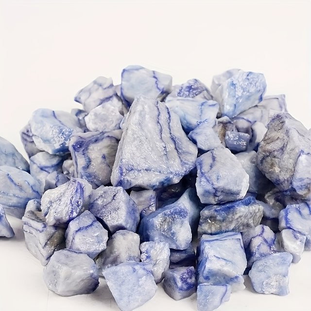 Natürlicher Dumortierit Rohstein mit blauen Linien von CrystalHola zur Dekoration und für Kristallsammlungen, Blau - Bild 1