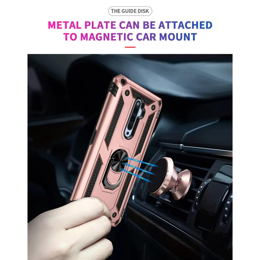 Stoßfeste Schutzhülle für OPPO Reno 6 mit magnetischem Fingerringhalter in Gold - Bild 4