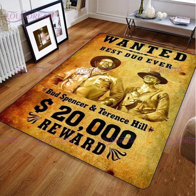 ChenYing01 Teppich Bud Spencer und Terence Hill Design, braun, B/T: 60 x 40 cm - Bild 1